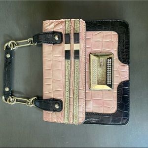 Vtg 90s GUESS purse faux snake skin pink